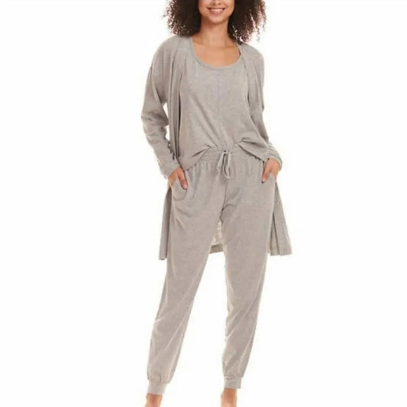 Karen Neuburger 3-Piece Lounge / PJ Set Gray Small - Picture 2 of 5